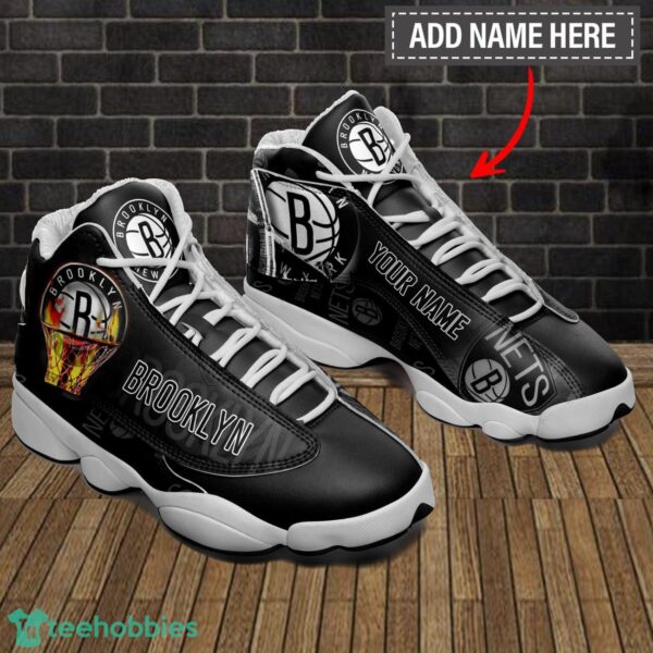 Brooklyn Nets Custom Name Air Jordan 13 Sneakers Team Gift Men Women Shoes Product Photo 1