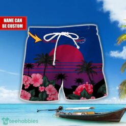 Buffalo Bills NFL Team Hawaiian Shirt And Shorts Floral Beach Pattern Custom Name Product Photo 2