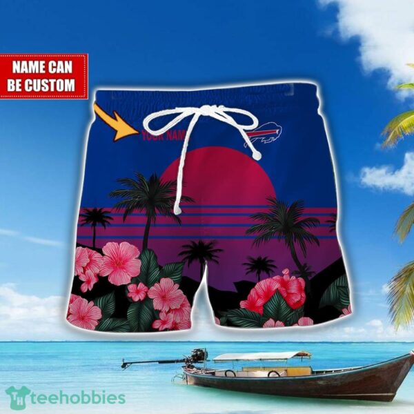 Buffalo Bills NFL Team Hawaiian Shirt And Shorts Floral Beach Pattern Custom Name Product Photo 2