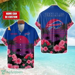 Buffalo Bills NFL Team Hawaiian Shirt And Shorts Floral Beach Pattern Custom Name Product Photo 1