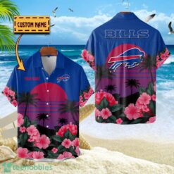 Buffalo Bills NFL Team Hawaiian Shirt Floral Beach Pattern Custom Name Product Photo 1