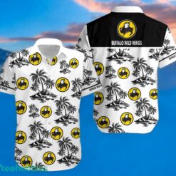 BUFFALO WILD WINGS Black Coconut Tree Pattern Beach awaiian Shirt And Shorts For Men And Women Product Photo 2