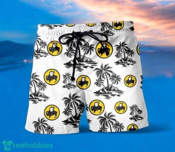 BUFFALO WILD WINGS Black Coconut Tree Pattern Beach awaiian Shirt And Shorts For Men And Women Product Photo 1