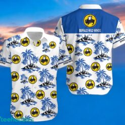 BUFFALO WILD WINGS Blue Coconut Tree Pattern Beach Hawaiian Shirt And Shorts For Men And Women Product Photo 2