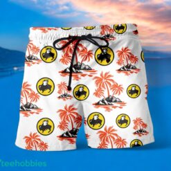 BUFFALO WILD WINGS Orange Coconut Tree Pattern Beach Hawaiian Shirt And Shorts For Men And Women Product Photo 2
