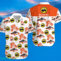 BUFFALO WILD WINGS Orange Coconut Tree Pattern Beach Hawaiian Shirt And Shorts For Men And Women Product Photo 1