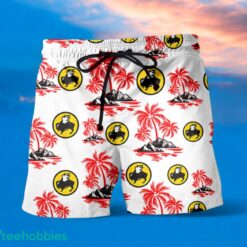 BUFFALO WILD WINGS Red Coconut Tree Pattern Beach Hawaiian Shirt And Shorts For Men And Women Product Photo 2