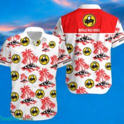 BUFFALO WILD WINGS Red Coconut Tree Pattern Beach Hawaiian Shirt And Shorts For Men And Women Product Photo 1