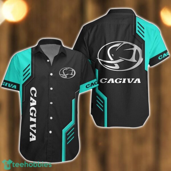 Cagiva Logo Mix Light Blue and Black Color Hawaiian Shirt For Men And Women Product Photo 1