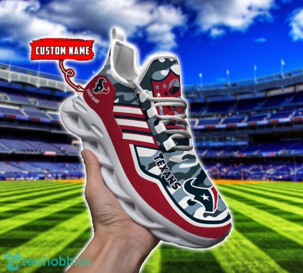 Camo Pattern Shoes Houston Texans Max Soul Shoes Sneakers Custom Name For Men And Women Product Photo 1
