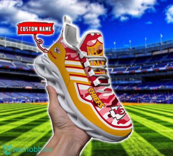 Camo Pattern Shoes Kansas City Chiefs Max Soul Shoes Sneakers Custom Name For Men And Women Product Photo 1