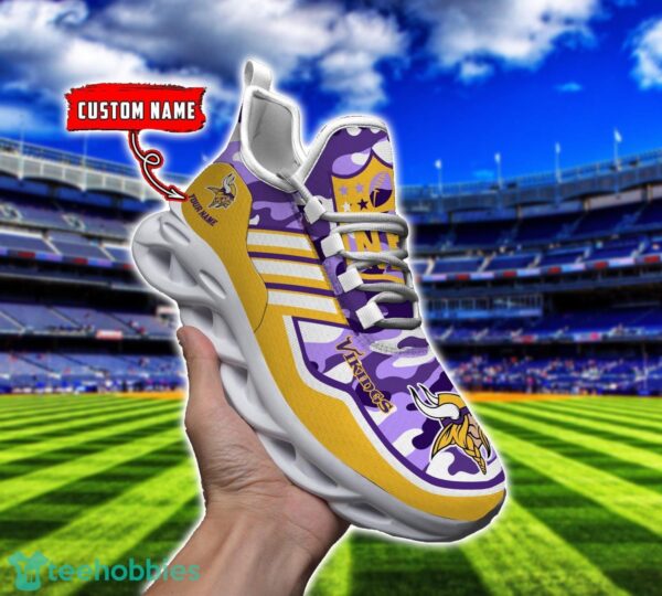 Camo Pattern Shoes Minnesota VikingsMax Soul Shoes Sneakers Custom Name For Men And Women Product Photo 1