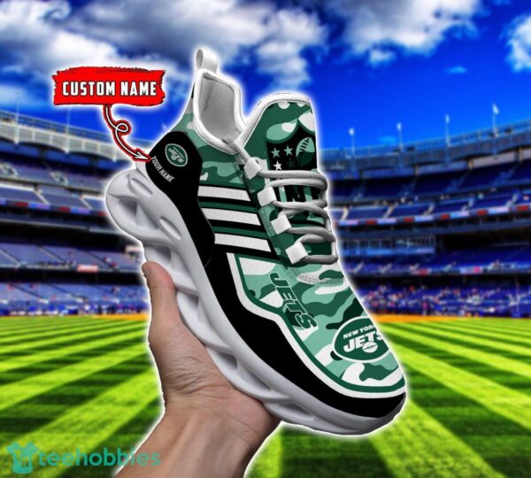 Camo Pattern Shoes New York Jets Max Soul Shoes Sneakers Custom Name For Men And Women Product Photo 1