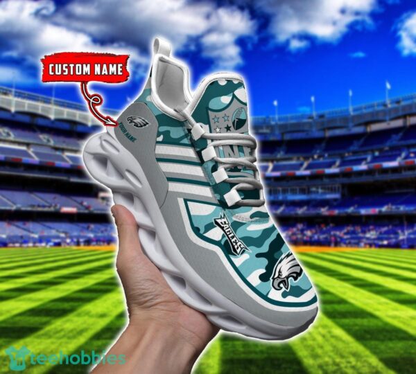 Camo Pattern Shoes Philadelphia Eagles Max Soul Shoes Sneakers Custom Name For Men And Women Product Photo 1