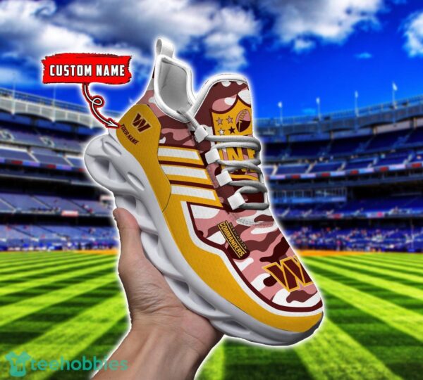 Camo Pattern Shoes Washington Commanders Max Soul Shoes Sneakers Custom Name For Men And Women Product Photo 1