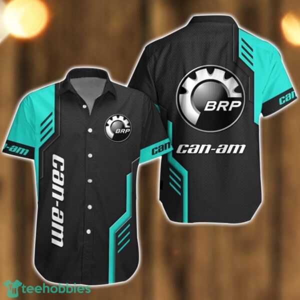 Can-Am Logo Mix Light Blue and Black Color Hawaiian Shirt For Men And Women Product Photo 1