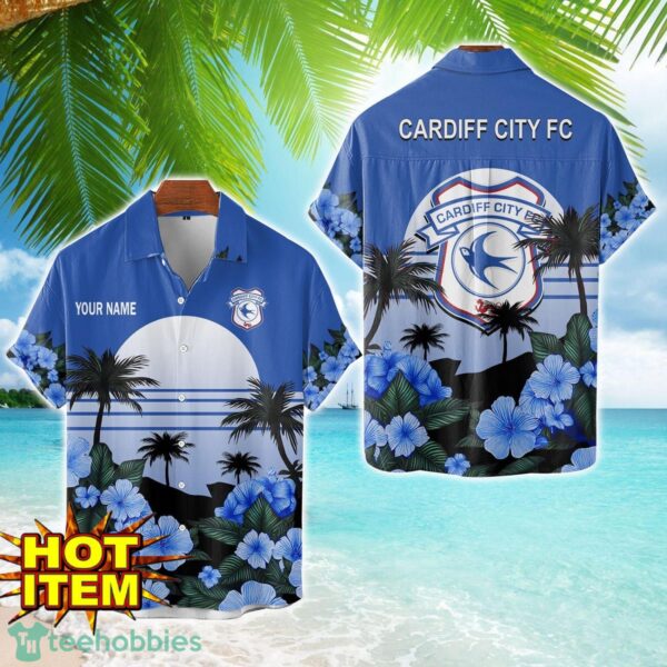 Cardiff City F.C Floral Flower 3D Hawaiian Shirt And Shorts Custom Name Product Photo 1