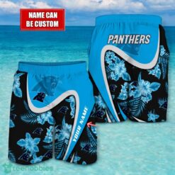 Carolina Panthers NFL Floral Hawaiian Shirt And Beach Shorts Custom Name For Fans Product Photo 2