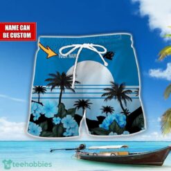 Carolina Panthers NFL Team Hawaiian Shirt And Shorts Floral Beach Pattern Custom Name Product Photo 2