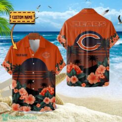 Chicago Bears NFL Team Hawaiian Shirt Floral Beach Pattern Custom Name Product Photo 1