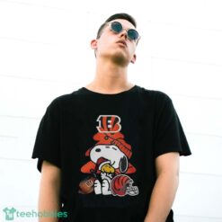Cincinnati Bengals Funny Peanuts Snoopy Woodstock Bengals Party Ugly Christmas T-Shirt - G500 Gildan T-Shirt