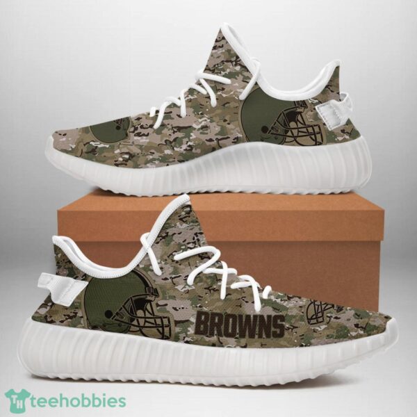 Cleveland Browns U.S. Military Camouflage Yeezy Sneakers For Men And Women Product Photo 2