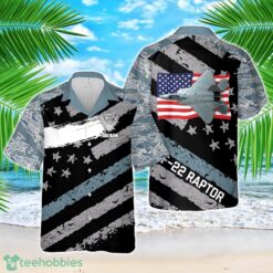 Custom Name US Air Force F-22 Raptor Aircraft Flag 3D Hawaiian Shirt Beach Shirt Product Photo 1