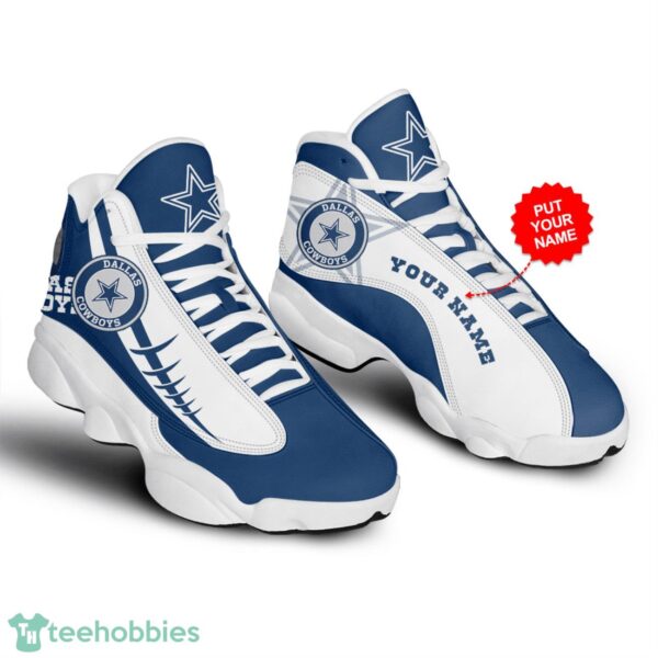 Dallas Cowboys Custom Name Sports Air Jordan 13 Sneakers Product Photo 1