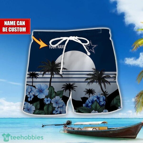 Dallas Cowboys NFL Team Hawaiian Shirt And Shorts Floral Beach Pattern Custom Name Product Photo 2