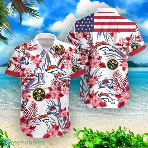 Denver Broncos Denver Nuggets Colorado Rockies Colorado Avalanche Combo Hawaiian Shirt And Shorts Product Photo 2