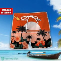Denver Broncos NFL Team Hawaiian Shirt And Shorts Floral Beach Pattern Custom Name Product Photo 2