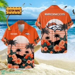 Denver Broncos NFL Team Hawaiian Shirt Floral Beach Pattern Custom Name Product Photo 1