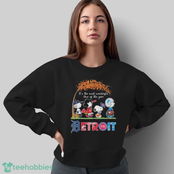 Detroit Sports Teams X Peanuts Characters It’s The Most Wonderful Time Of The Year Shirt - Sweatshirt