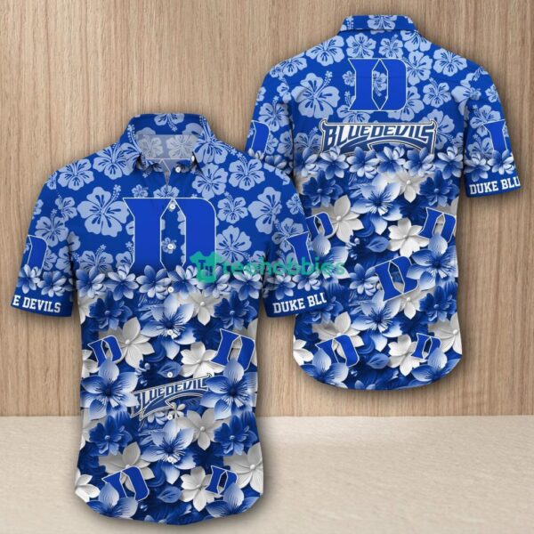 Duke Blue Devils 2 Flower 3D Hawaiian Shirt Style New Product Photo 1