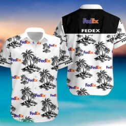 FEDEX Black Coconut Tree Pattern Beach awaiian Shirt And Shorts For Men And Women Product Photo 2