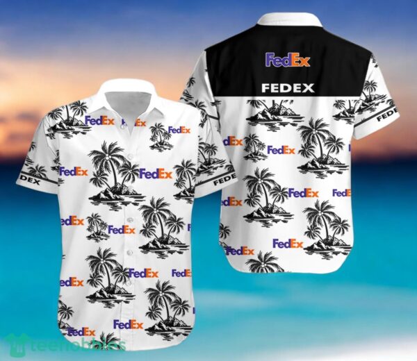 FEDEX Black Coconut Tree Pattern Beach awaiian Shirt And Shorts For Men And Women Product Photo 2