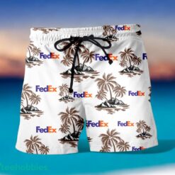FEDEX Coconut Tree Pattern Beach Hawaiian Shirt And Shorts For Fans Product Photo 2