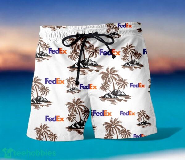 FEDEX Coconut Tree Pattern Beach Hawaiian Shirt And Shorts For Fans Product Photo 2