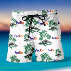 FEDEX Green Coconut Tree Pattern Beach Hawaiian Shirt And Shorts For Men And Women Product Photo 2