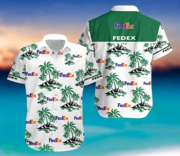 FEDEX Green Coconut Tree Pattern Beach Hawaiian Shirt And Shorts For Men And Women Product Photo 1