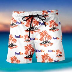 FEDEX Orange Coconut Tree Pattern Beach Hawaiian Shirt And Shorts For Men And Women Product Photo 2
