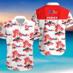 FEDEX Red Coconut Tree Pattern Beach Hawaiian Shirt And Shorts For Men And Women Product Photo 1