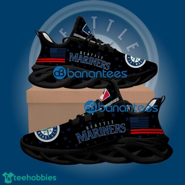 Flag USA Star Fashion MLB Seattle Mariners Artistry Chunky Sneaker Gift Max Soul Shoes - Flag USA Star Fashion MLB Seattle Mariners Max Soul Shoes Style 2