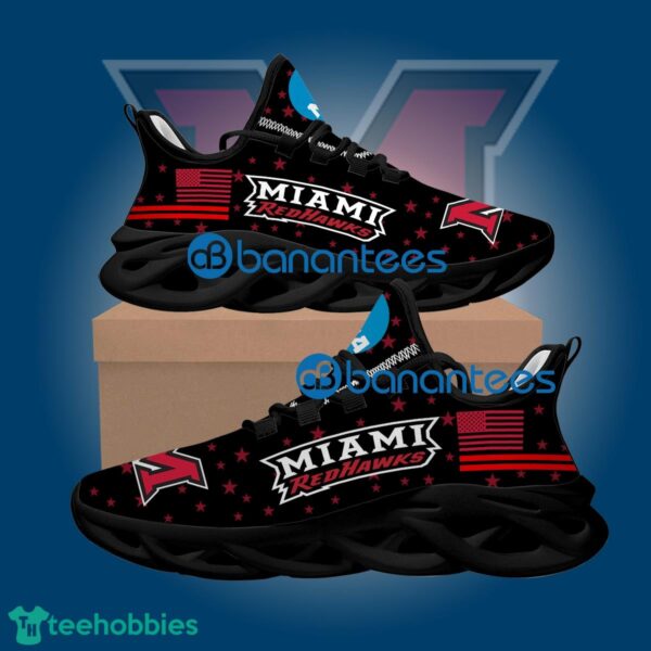 Flag USA Star Fashion NCAA Miami (OH) RedHawks Evoke Chunky Sneaker Gift Max Soul Shoes - Flag USA Star Fashion NCAA Miami (OH) RedHawks Max Soul Shoes Style 2