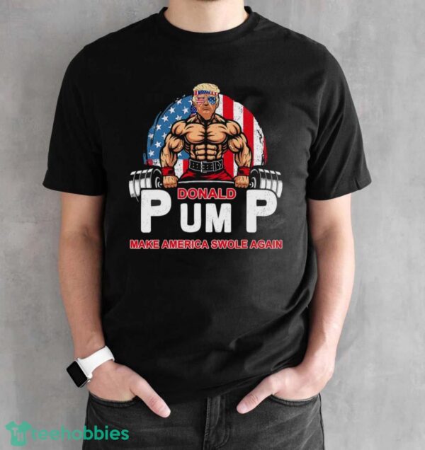 Funny Donald Pump Swole America Gym Fitness Trump 2024 Shirt Product Photo 2