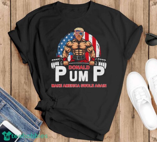 Funny Donald Pump Swole America Gym Fitness Trump 2024 Shirt Product Photo 1