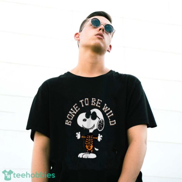 Funny Peanuts Halloween Snoopy Bone To Be Wild Shirt - G500 Gildan T-Shirt