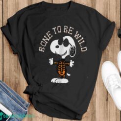 Funny Peanuts Halloween Snoopy Bone To Be Wild Shirt - Black T-Shirt
