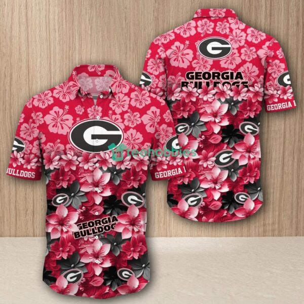 Georgia Bulldogs 1 Flower 3D Hawaiian Shirt Style New Product Photo 1