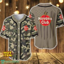 Havana Club Camouflage Military camouflage Patterns Flag Baseball Jersey Shirt Product Photo 1